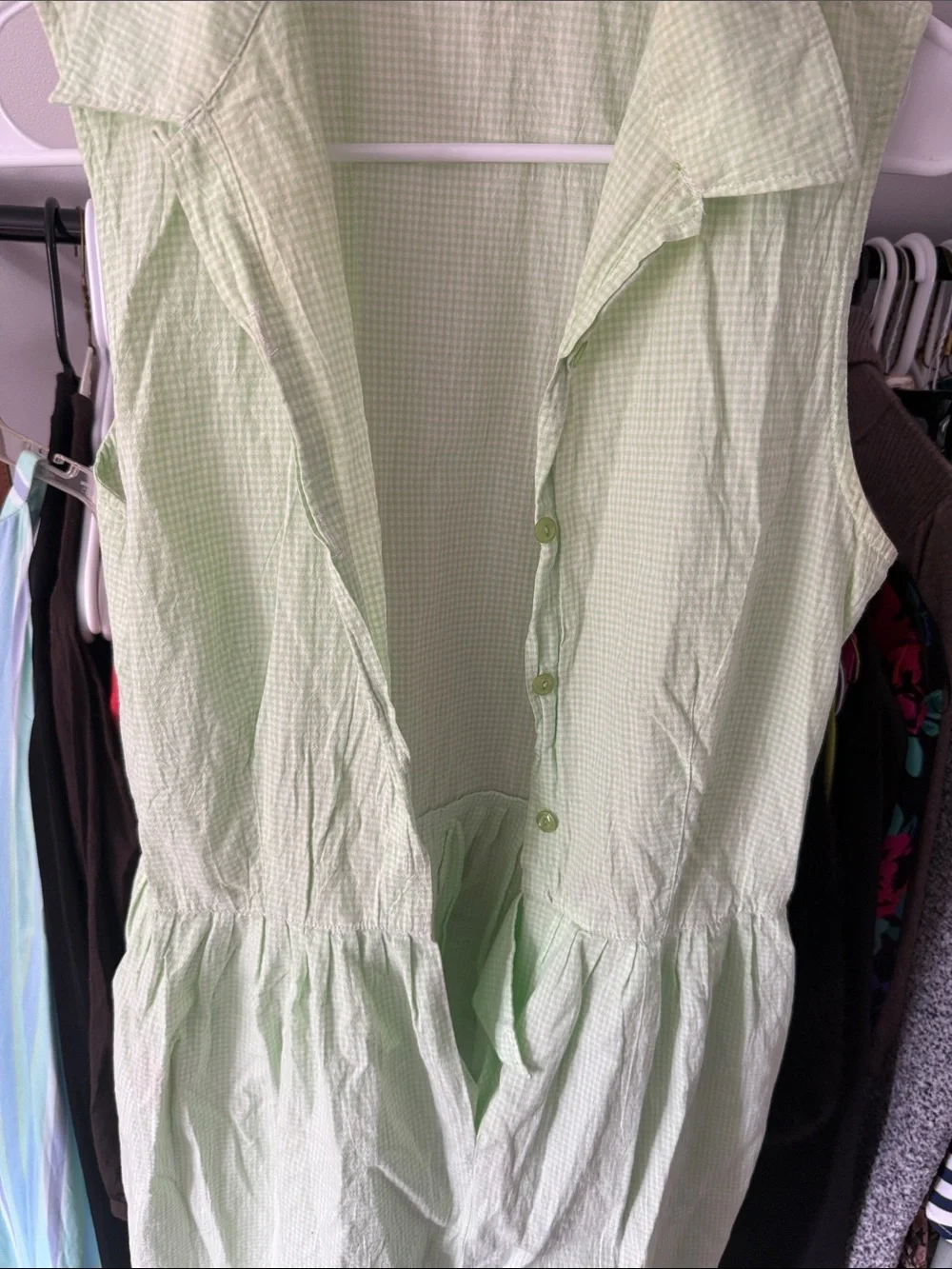 J. Crew vintage Light Green Sleeveless Button-Front Tunic
